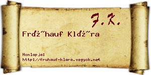 Frühauf Klára névjegykártya